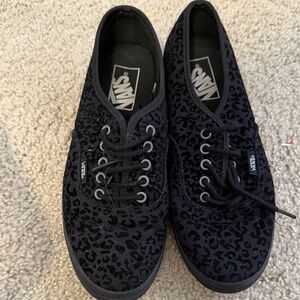 Vans Black and Gray Animal Print Shoes